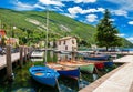 Beautiful fishing harbor in Nago-Torbole