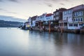 Beautiful Fishing Town of Redes at Ares Estuary Long Exposure La Coruna Galicia Royalty Free Stock Photo
