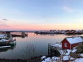 Beautiful fishing village of Reine in the winter, Lofoten Islands, Norway.