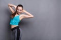 Beautiful fitness girl posing on studio background Royalty Free Stock Photo