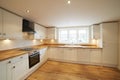 Beautiful Fitted Kitchen In Modern House With Wooden Floor Royalty Free Stock Photo