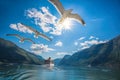 Beautiful fjords near the Flam in Norway