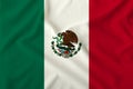 Beautiful flag of mexico on delicate silk with soft folds in the wind