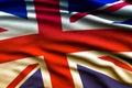 Beautiful flag of the UK waving in the wind