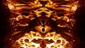 A beautiful flame shaped as imagined. like from hell, showing a dangerous and fiery fervor, black background