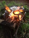 Campfire cooking sÃ¢â¬â¢mores dip