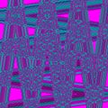 Beautiful flat pattern with neon blue irregular lines on pink background