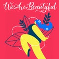 We are Beautiful Flat Vector Web Banner Template