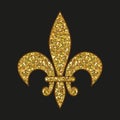 Beautiful fleur de lis with shimmer texture