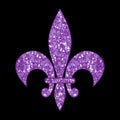 Beautiful fleur de lis with shimmer texture