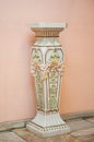 Beautiful floor vase against pink wall