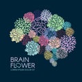 Beautiful Flora Brain flower abstract vector illustration