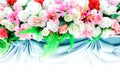 Beautiful of floral arrangement at a wedding ceremony in Thailand. Luxurious wedding arrangement of artificial flowers for wedding
