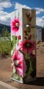 Beautiful Floral Art On Refrigerator: Yupik-inspired, Cabincore, Uhd Image