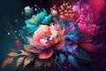 Beautiful Floral Background . AI generated Illustration