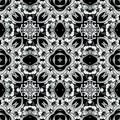 Beautiful floral Baroque style seamless pattern. Black and white ornamental vector background. Repeat backdrop. Baroque Victorian Royalty Free Stock Photo