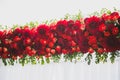Beautiful floral decoration for outside wedding ceremony