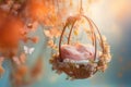 Beautiful floral digital backdrop for newborn baby