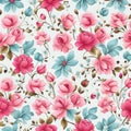 beautiful floral flower seamless pattern background for premium ai generated