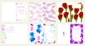 Beautiful Floral Greeting Card Package 6pcs Royalty Free Stock Photo