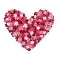 Beautiful floral heart with lettering. Valentine card Royalty Free Stock Photo