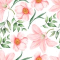 Hand drawn watercolor romantic floral seamless pattern Royalty Free Stock Photo