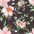 Hand drawn watercolor romantic floral seamless pattern Royalty Free Stock Photo