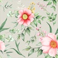 Hand drawn watercolor romantic floral seamless pattern Royalty Free Stock Photo