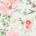 Hand drawn watercolor romantic floral seamless pattern Royalty Free Stock Photo