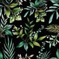 elegant floral seamless pattern with hand drawing leaves