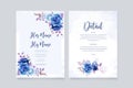 Beautiful floral and leaves wedding invitation template