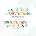 Beautiful floral and leaves wedding invitation template