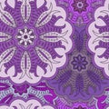 Beautiful floral oriental seamless pattern made of many mandalas. Royalty Free Stock Photo