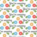 Beautiful Floral Pattern with The Text Amazing and Colorful Flowers.