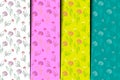 Beautiful floral seamless pattern in different colors. Bright vector pattern.