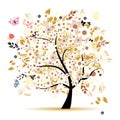 Beautiful floral tree for your design Royalty Free Stock Photo