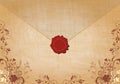 Beautiful floral vintage envelope illustration Royalty Free Stock Photo