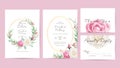 Beautiful Floral Wedding Invitation Set of Watercolor Roses