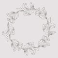 Beautiful floral wreath. For Wedding, anniversary, birthday and party. Design for banner, poster, card, invitation and scrapbook.