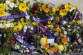 Beautiful Floral Wreaths on Anzac Day in Bunbury Western Australia.