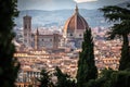 Beautiful Florence sunset city skyline