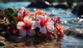 Beautiful flower blossom in nature, reflecting tranquil summer generated by AI