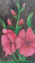 Beautiful Flower - Blossom Red Orchid - Painted Artwork