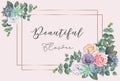 Beautiful flower frame for wedding,invitation,greeting cards.Vector illustration Royalty Free Stock Photo