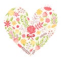 Beautiful flower heart postcard