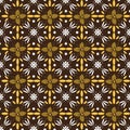 Beautiful flower motif on traditional batik with elegant white brown color design