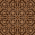 Beautiful flower motifs Art work on Kawung batik design with simple brown color design