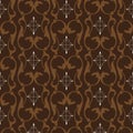 Beautiful flower motifs on batik design with simple dark brown color design