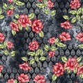 Beautiful flower pattern, floral colorful seamless allover design,watercolor Textile Design.wallpaper fabric print with background Royalty Free Stock Photo