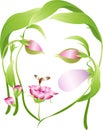 Beautiful flower woman face with close eyes